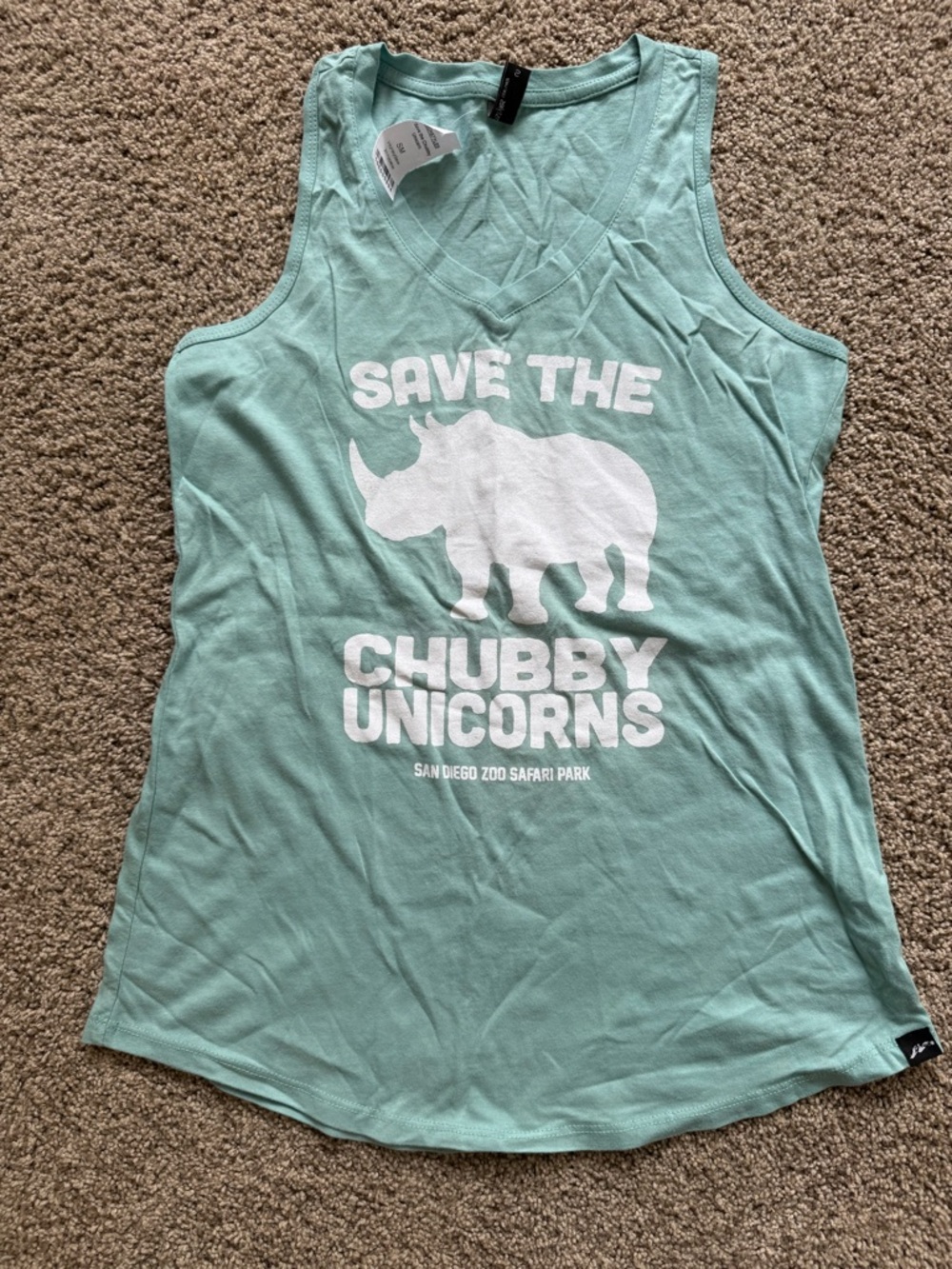 Save The Chubby Unicorns Mint Green Tank Top